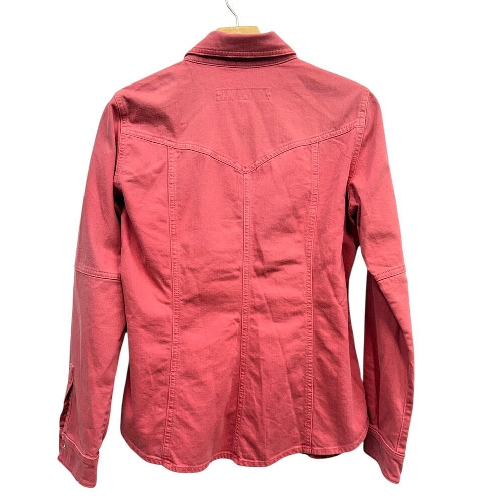 Teleria Zed Women's Garment-dyed Western Denim Shirt Pink size IT 46 / US 8-10 - Picture 5 of 7